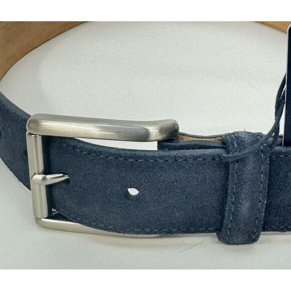 NWT PETER  MILLAR Excursionist Calf Suede Belt  NAVY Blue Men's Size 34 $200 - Picture 2 of 9